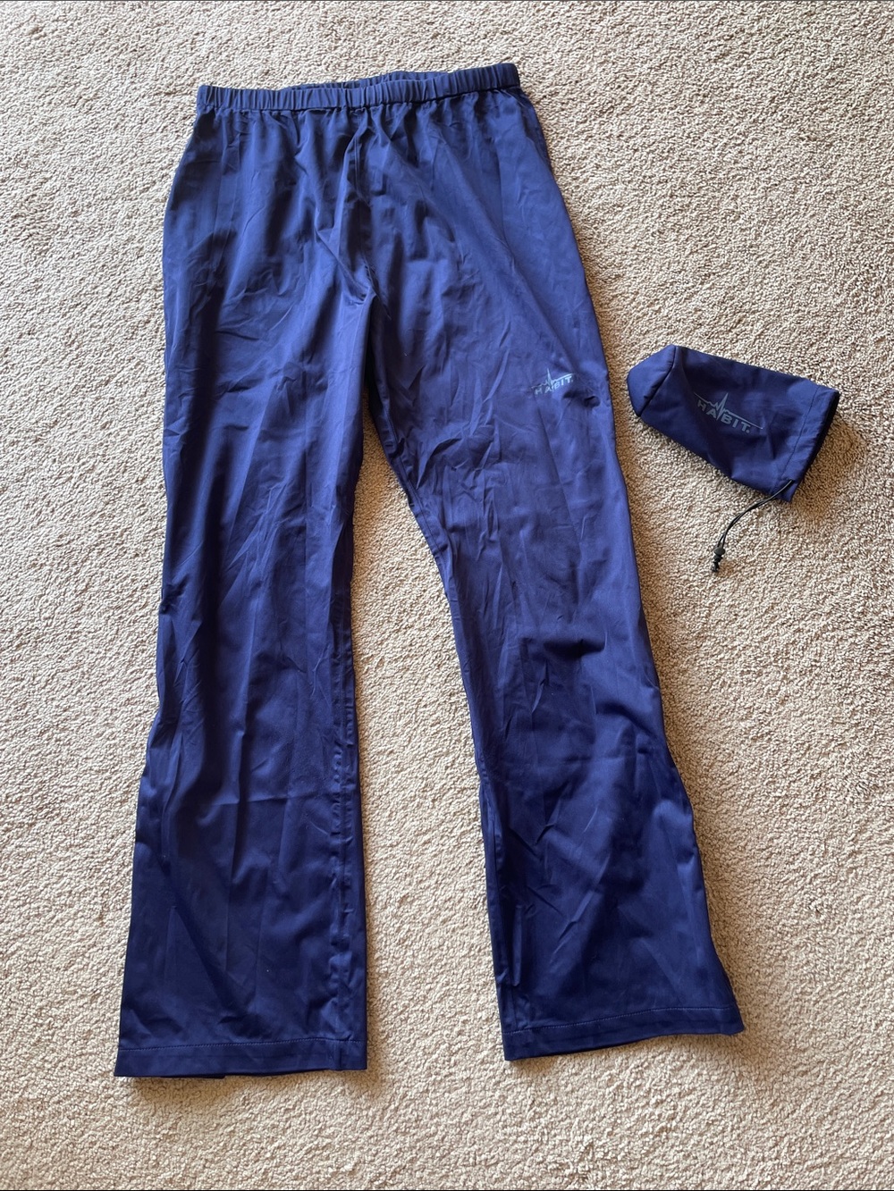 Habit Packable Rain Pant Men's Navy Athletic Rainwear Pants M Pull On Coastal